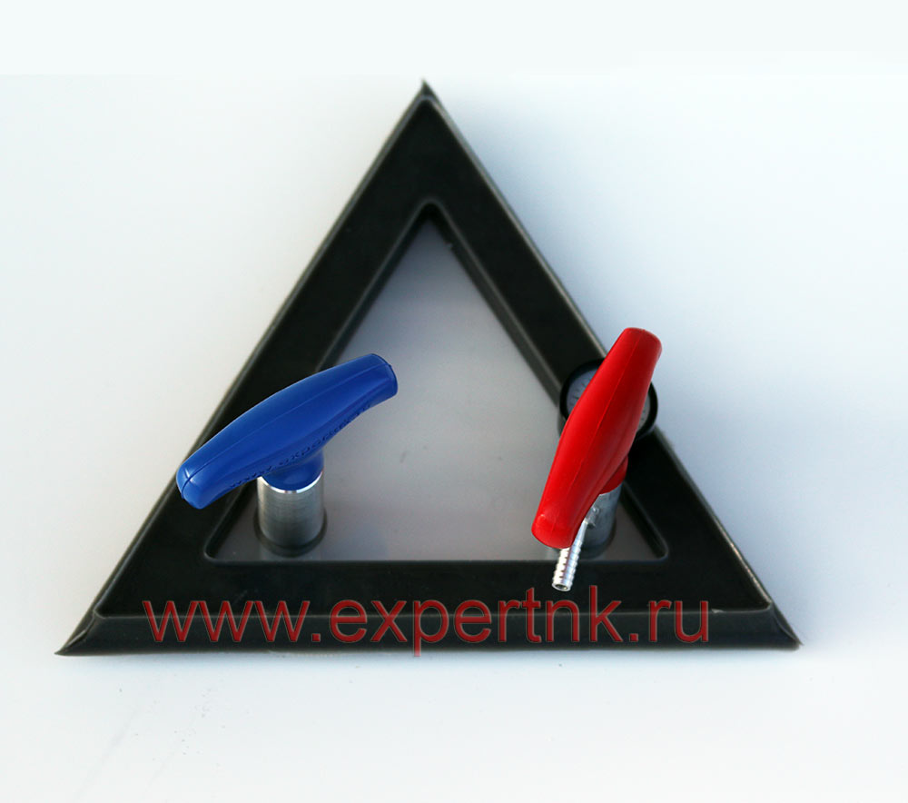 Рамка вакуумная треугольная с вакуумметром и ручками-клапанами (190х190х190 мм)